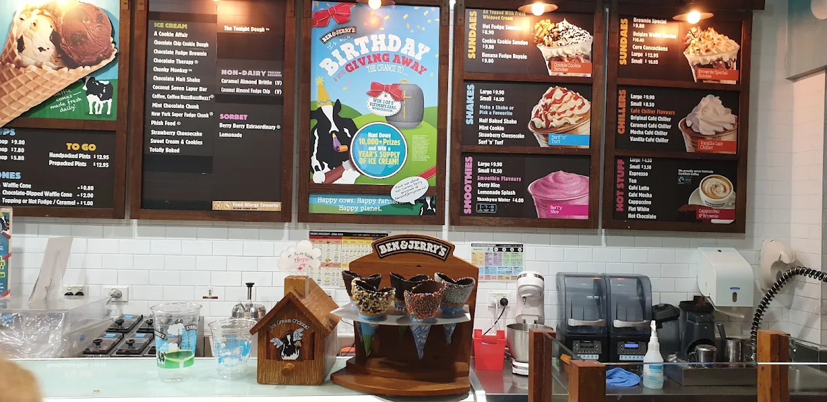Menu, Ben & Jerry’s