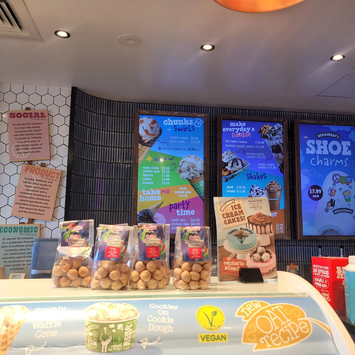 Menu, Ben & Jerry’s