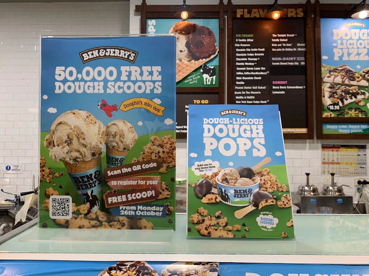 Menu, Ben & Jerry’s