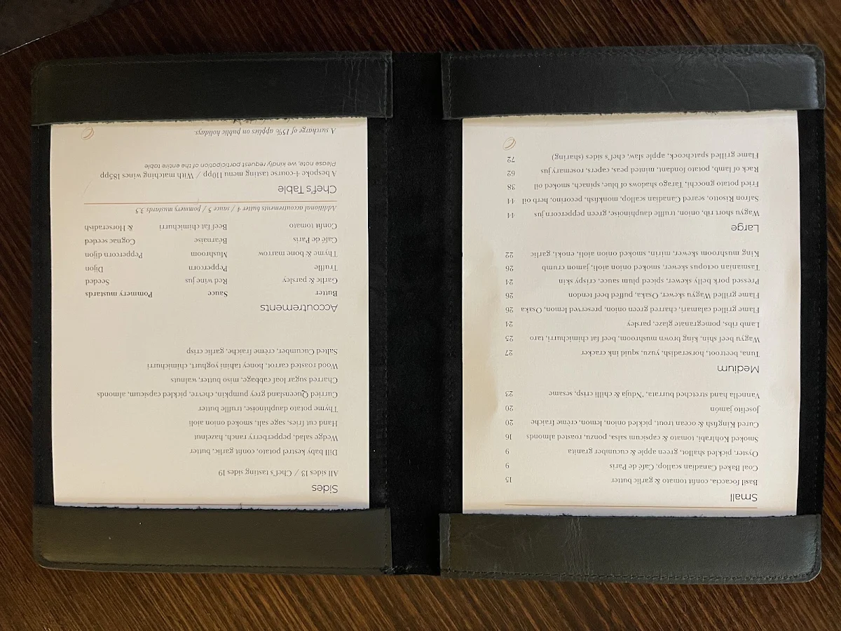 Menu, Cinder