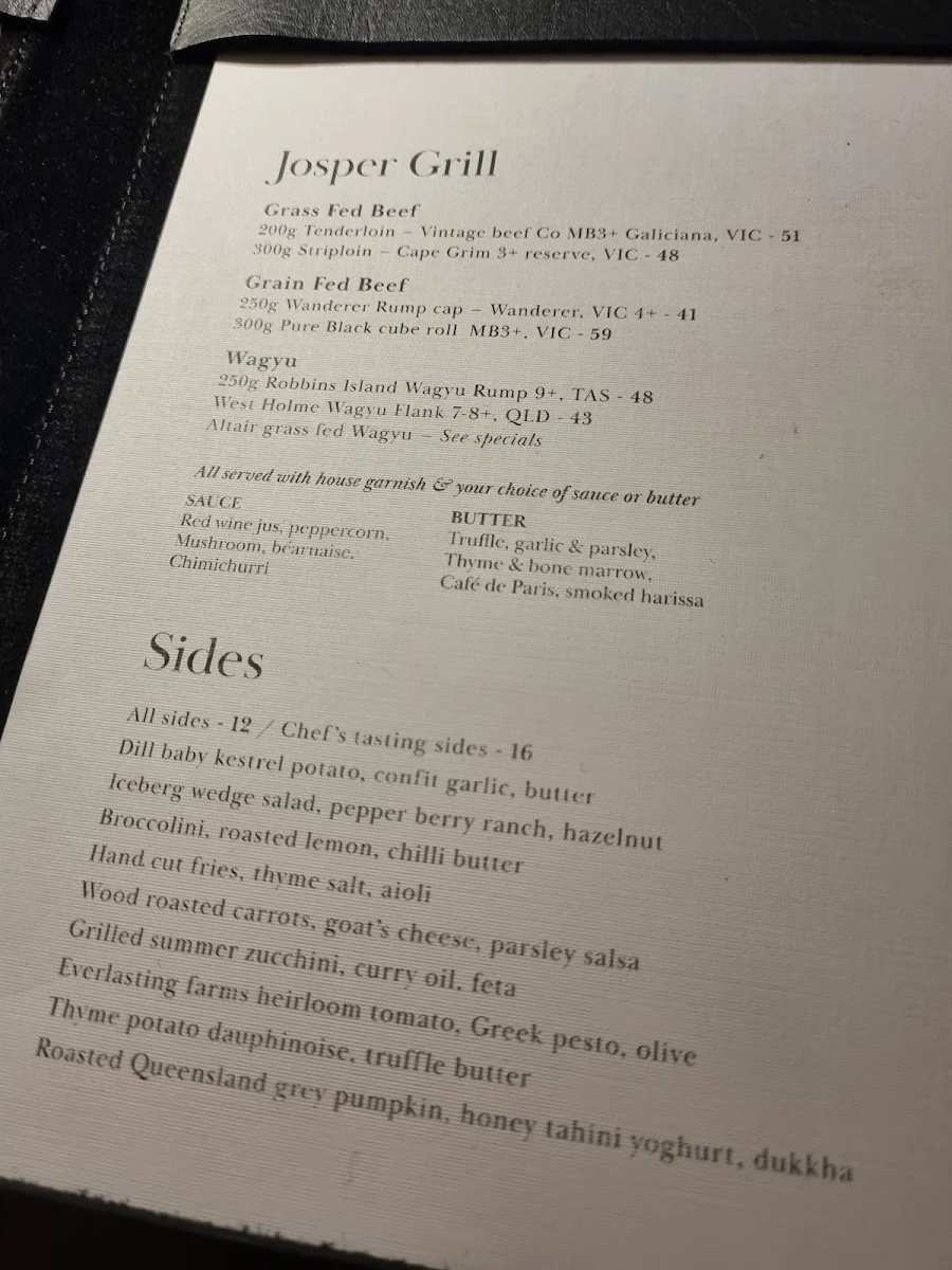 Menu, Cinder