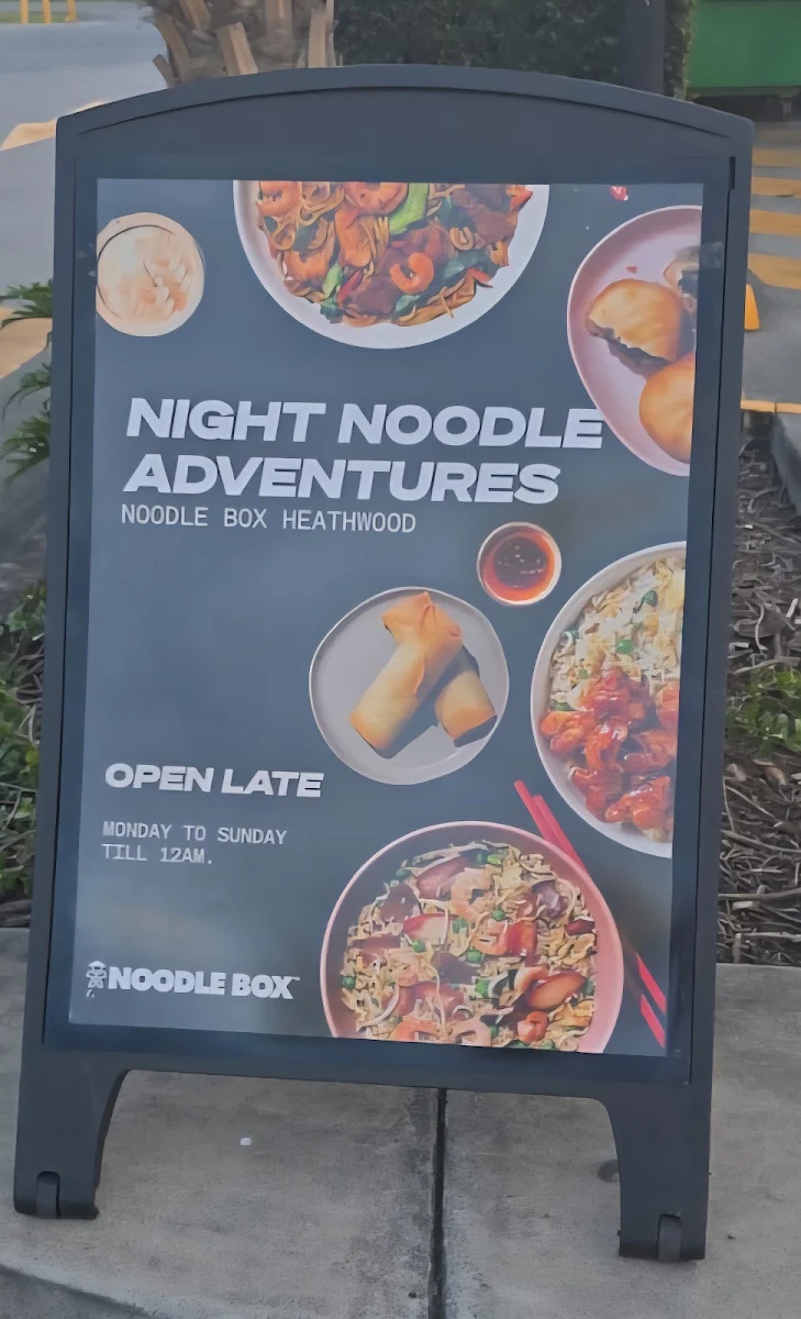 Menu, Noodle Box Heathwood