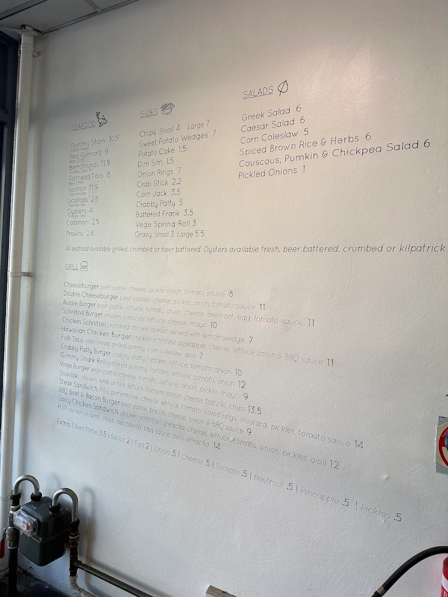 Menu, The Fish & Chip Shop