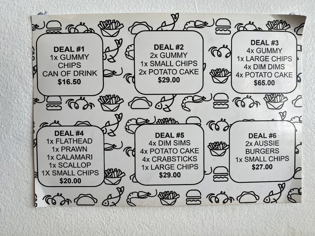 Menu, The Fish & Chip Shop