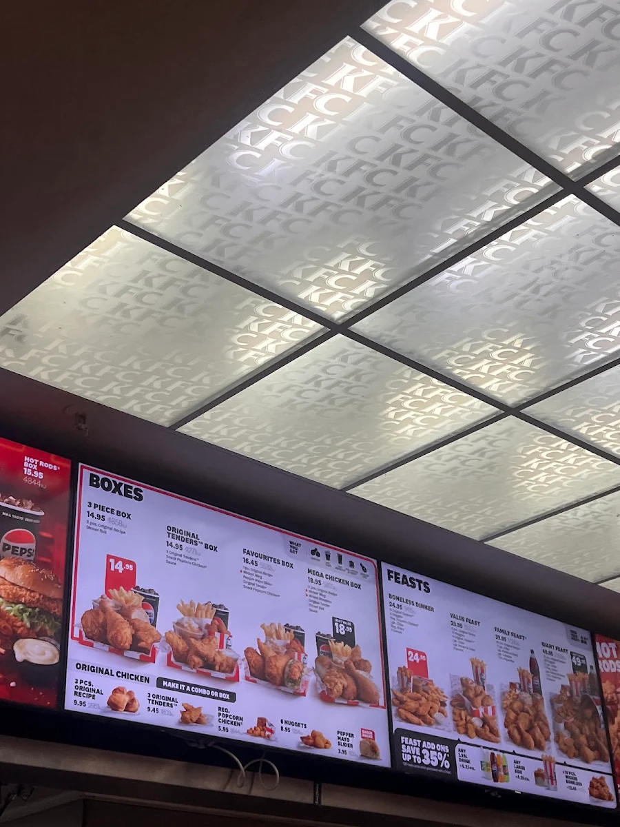Menu, KFC Garden City Food Court WA