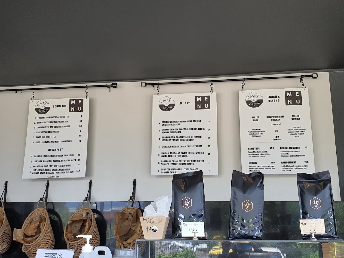 Menu, Bakes & Bagels (Thomastown)