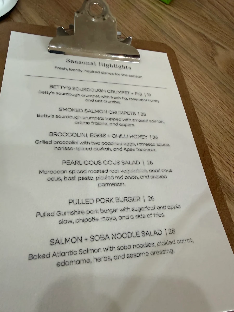 Menu, COCO Kitchen Angaston