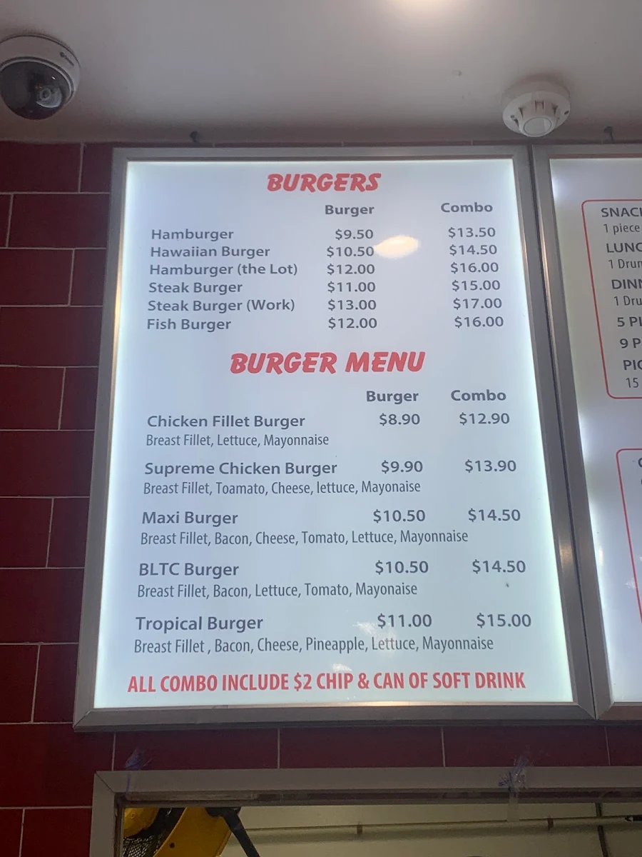 Menu, Plainland Chicken & Seafood
