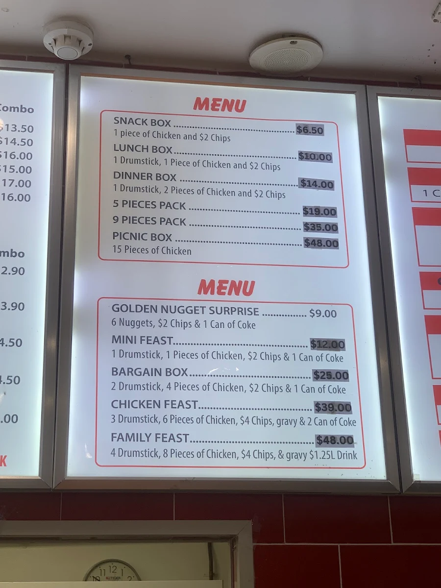 Menu, Plainland Chicken & Seafood