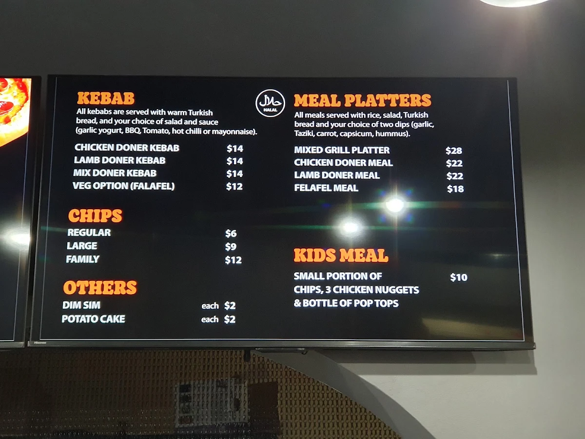 Menu, Amal Kebab & Crust