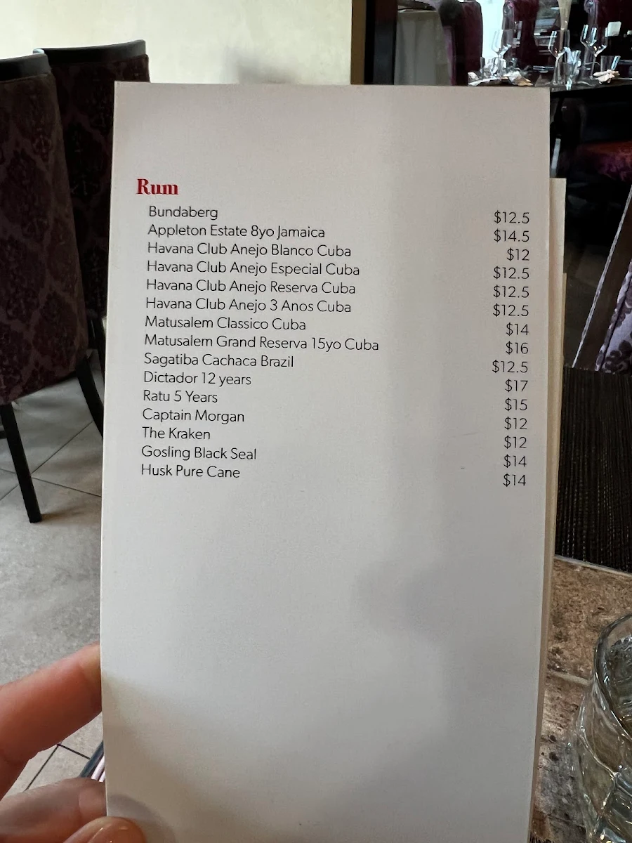 Menu, Saffron Indian Gourmet