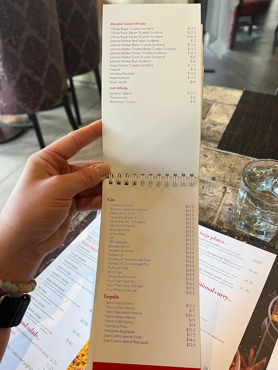 Menu, Saffron Indian Gourmet