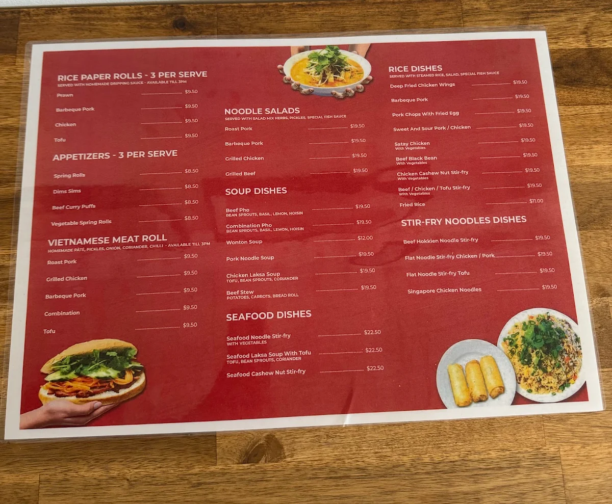 Menu, K-L Saigon @ 2 Wells