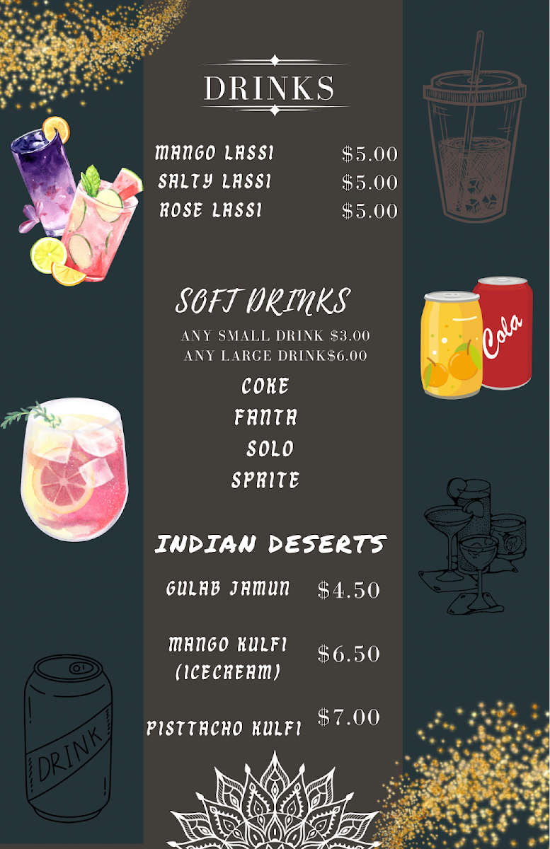 Menu, Singh's Curry House