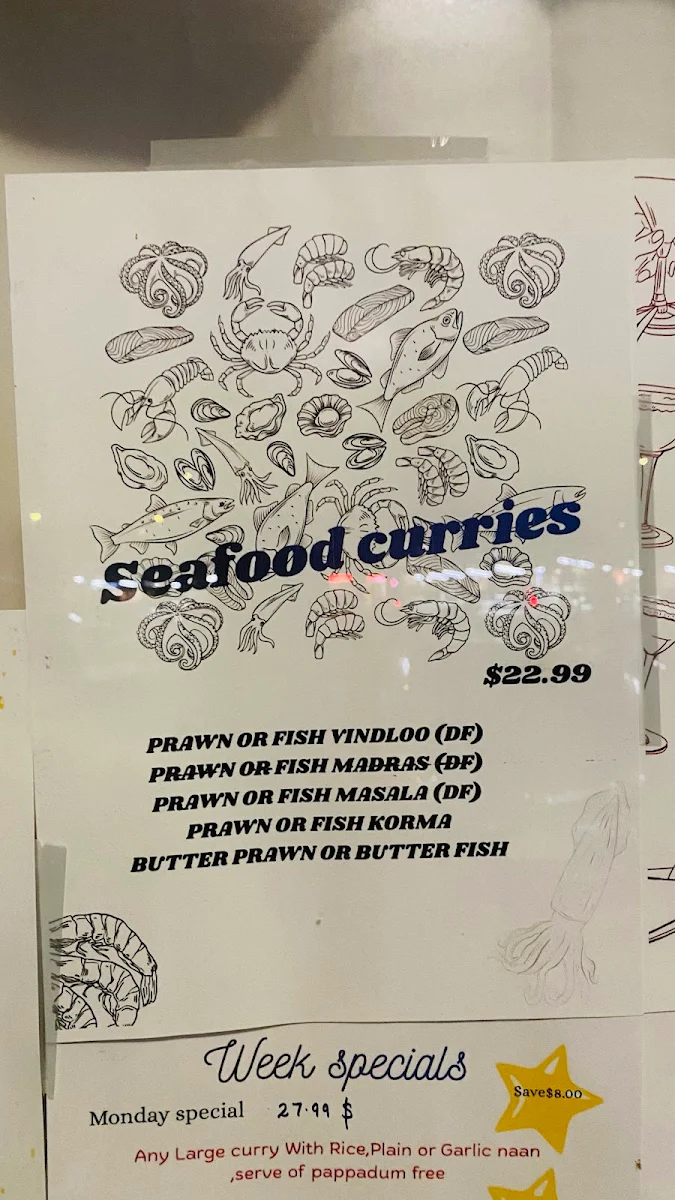 Menu, Singh's Curry House