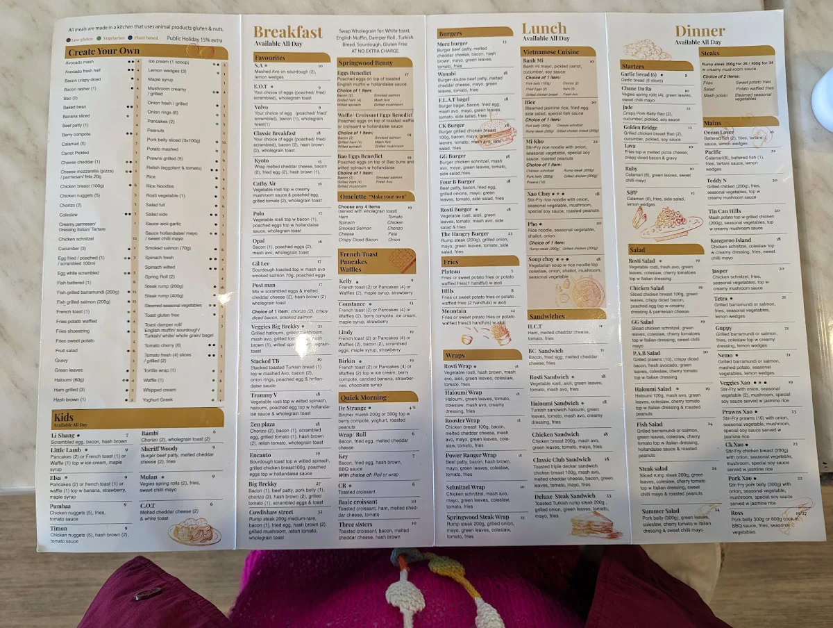 Menu, More Cafe