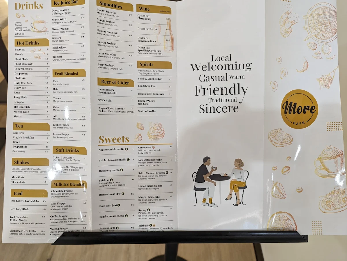 Menu, More Cafe