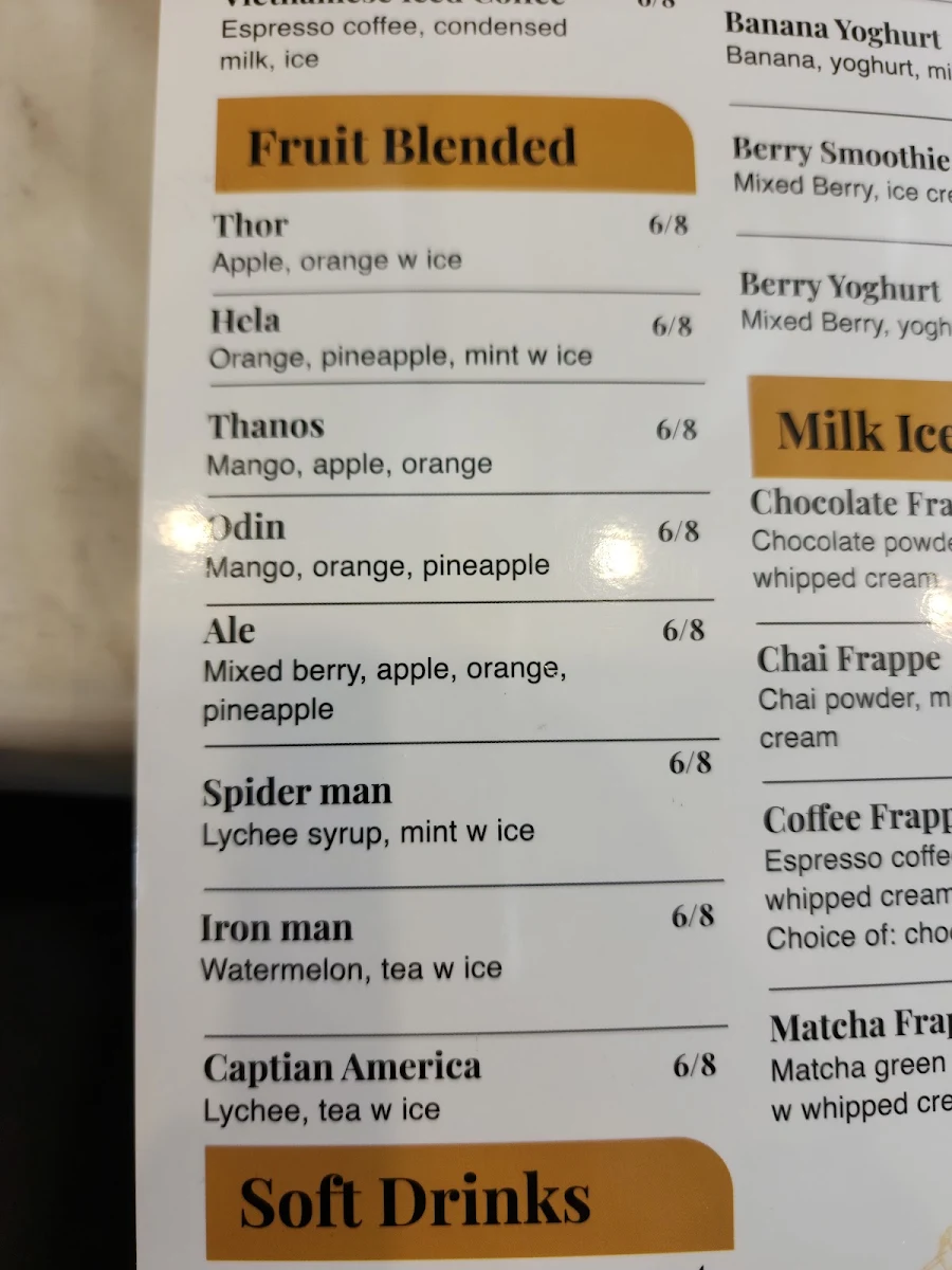 Menu, More Cafe