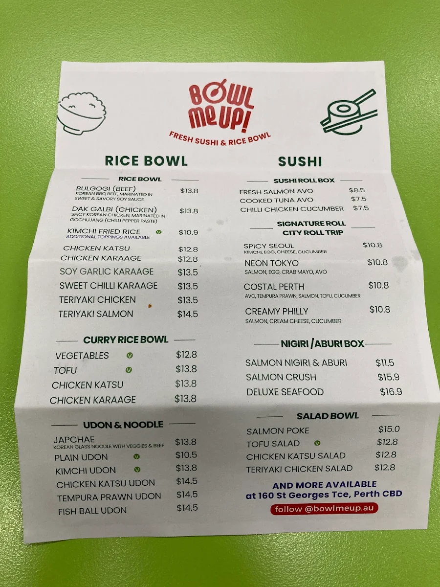 Menu, Bowl Me Up