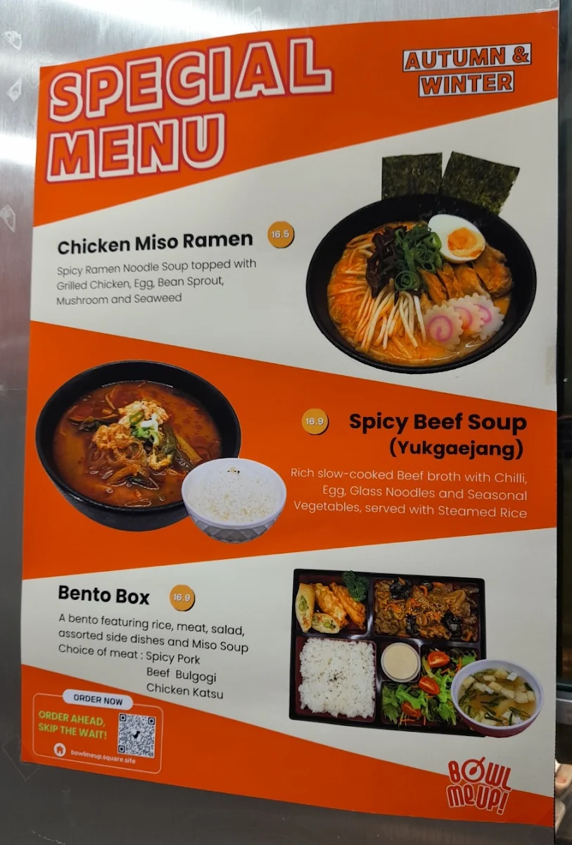 Menu, Bowl Me Up