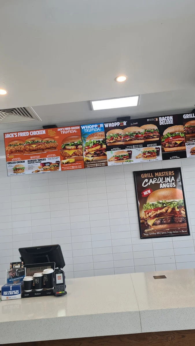 Menu, Hungry Jack's Burgers Glasshouse Southbound