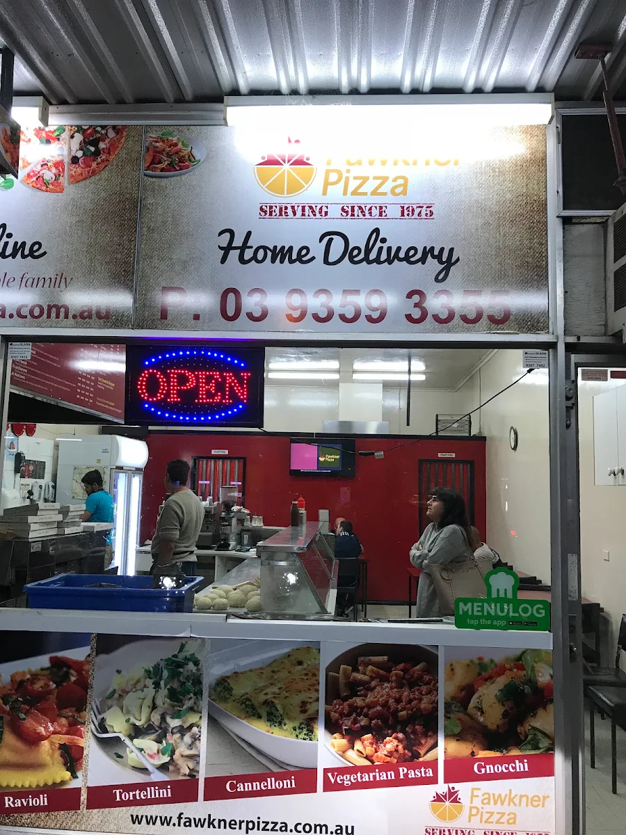 Menu, Fawkner Pizza