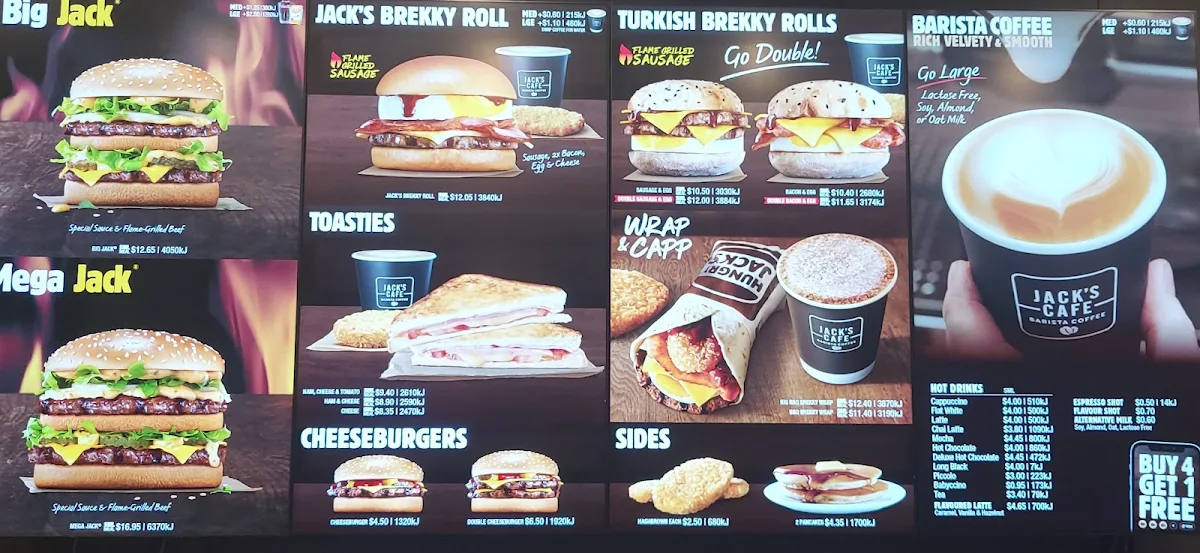 Menu, Hungry Jack's Burgers Werribee