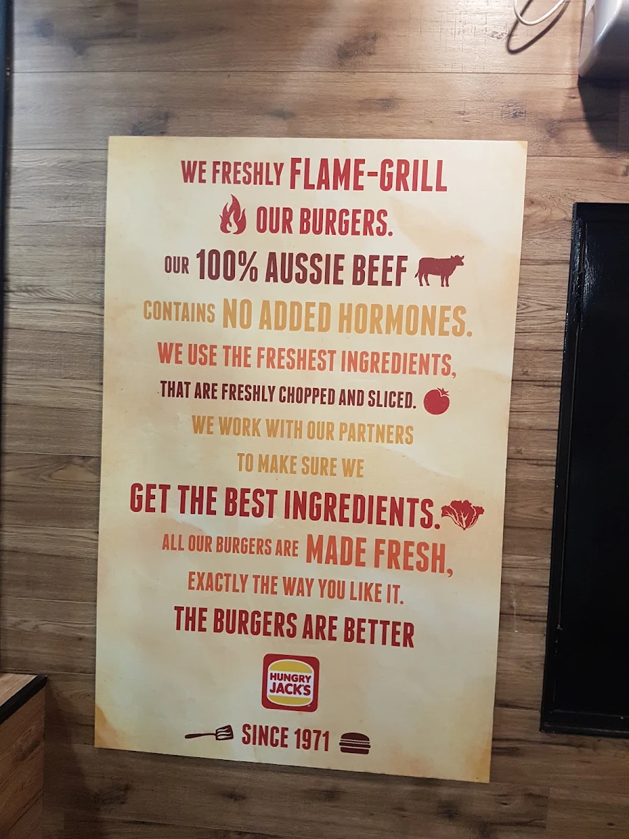 Menu, Hungry Jack's Burgers Werribee