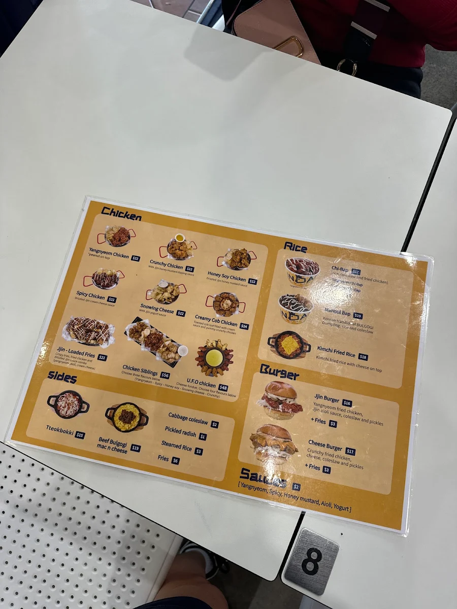 Menu, Jjindakk Korean Fried chicken & Beer