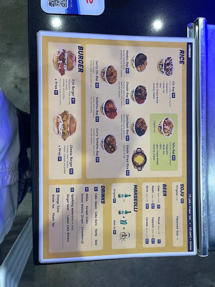 Menu, Jjindakk Korean Fried chicken & Beer
