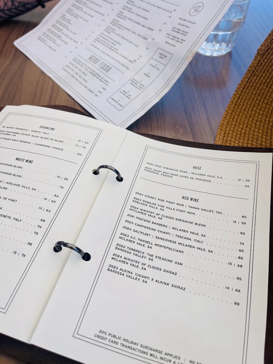 Menu, Rozelle's