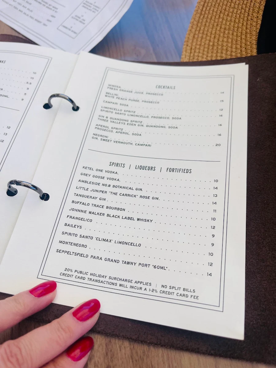 Menu, Rozelle's