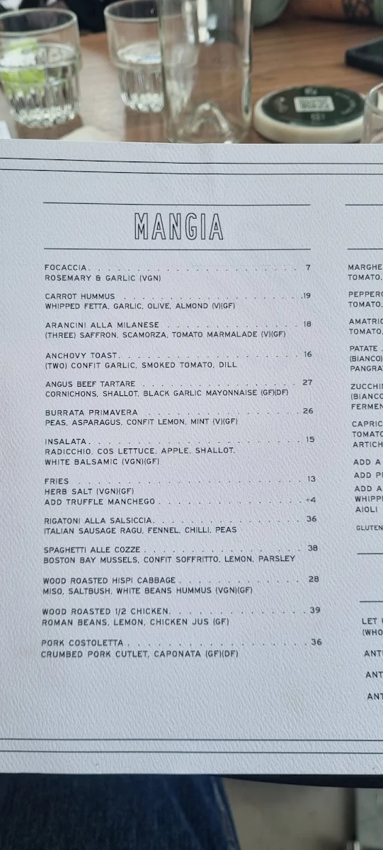 Menu, Rozelle's