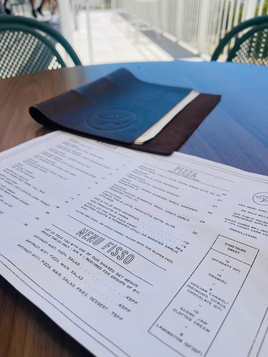 Menu, Rozelle's