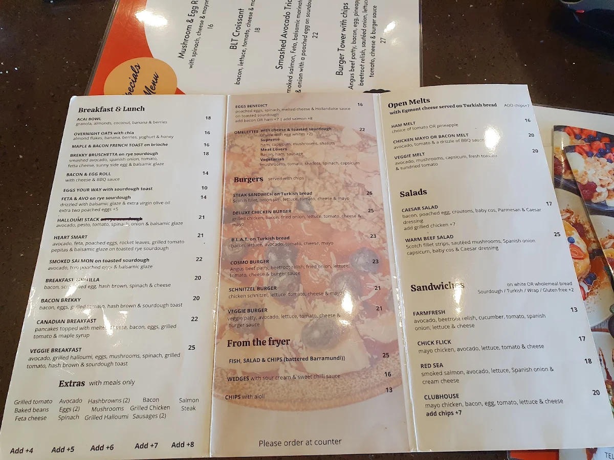 Menu, Cosmo Coffee