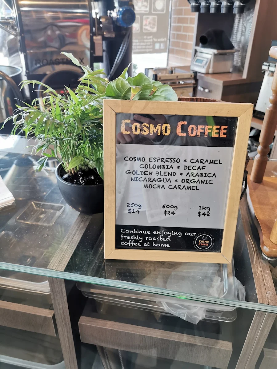 Menu, Cosmo Coffee