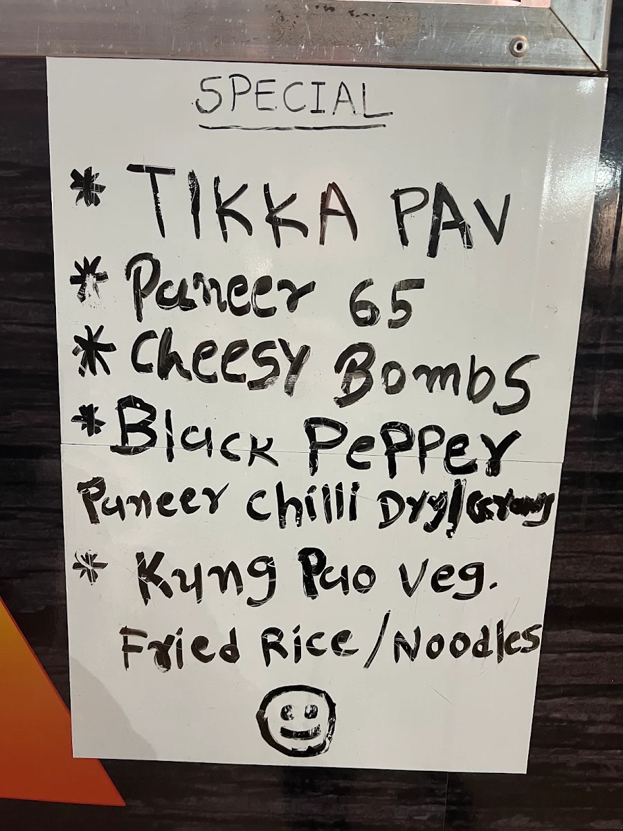 Menu, Dhamaka Indian Street Food