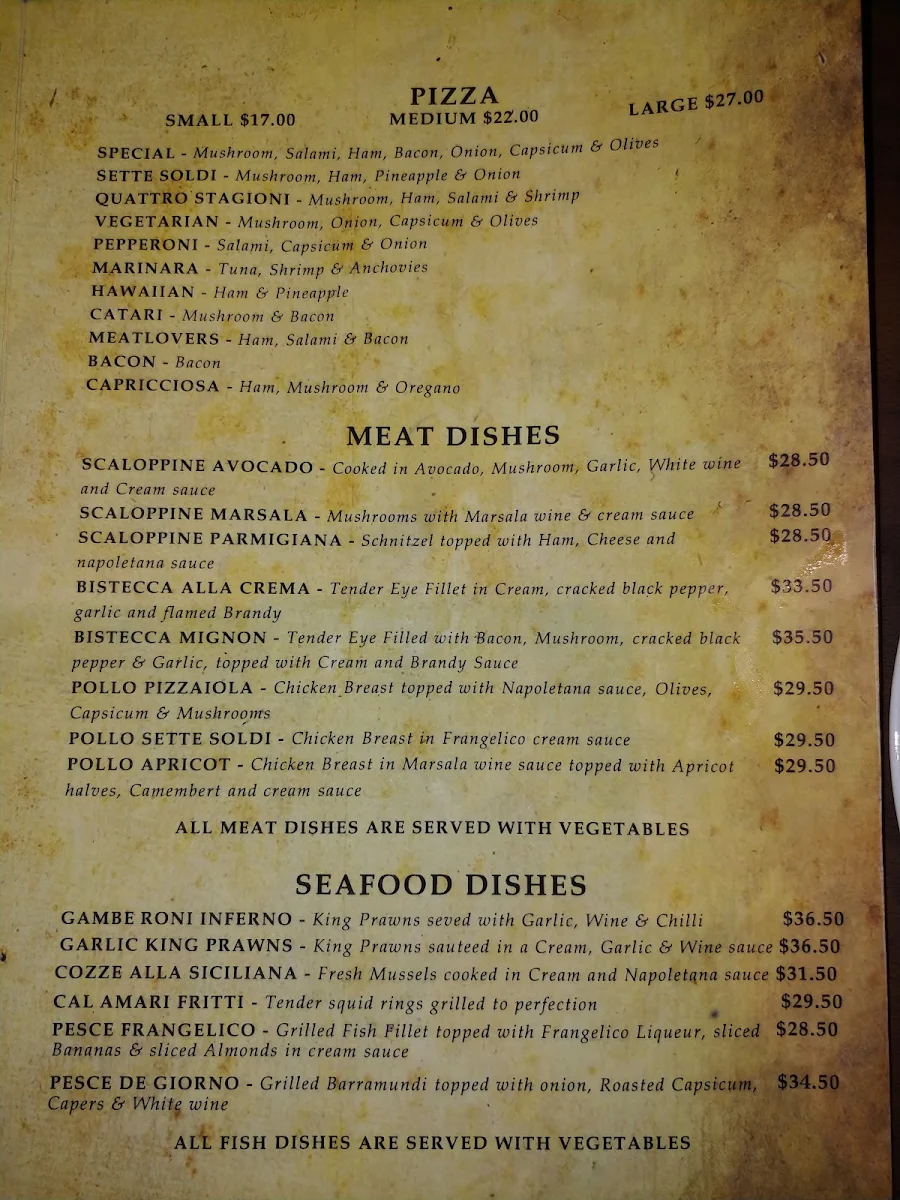 Menu, Da Sette Soldi