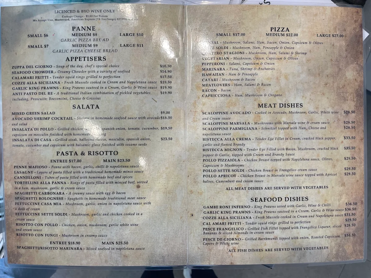 Menu, Da Sette Soldi