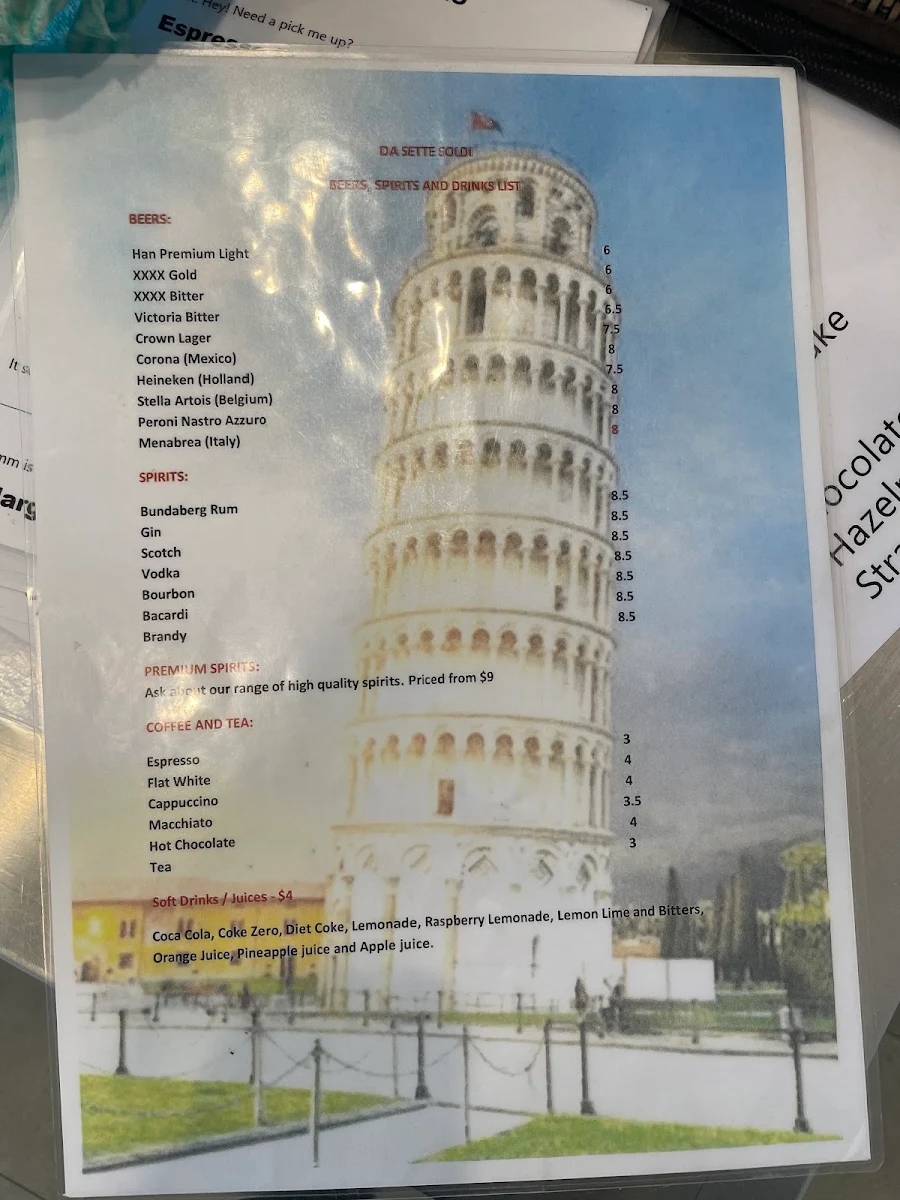 Menu, Da Sette Soldi