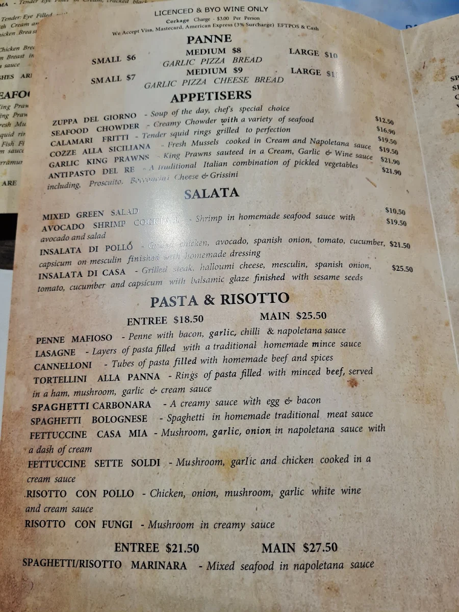 Menu, Da Sette Soldi