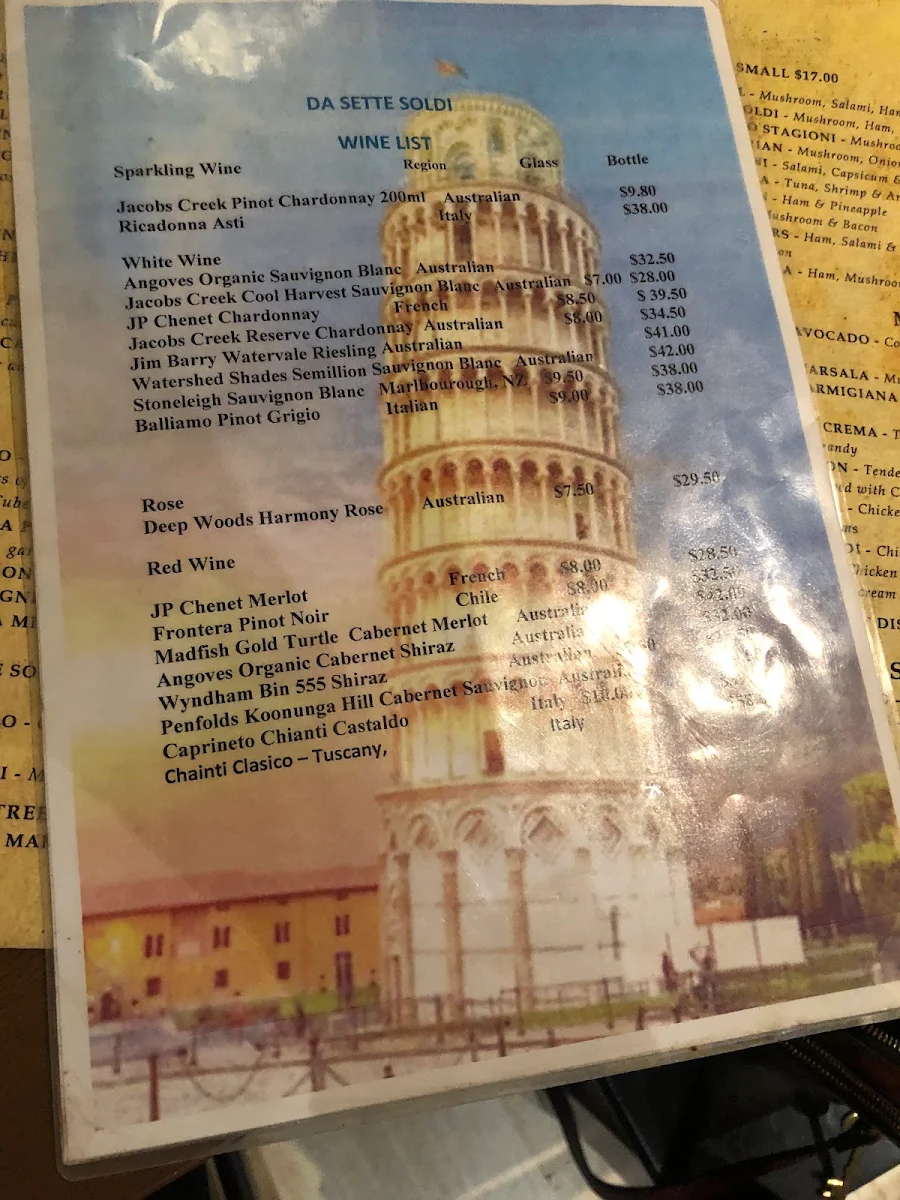 Menu, Da Sette Soldi