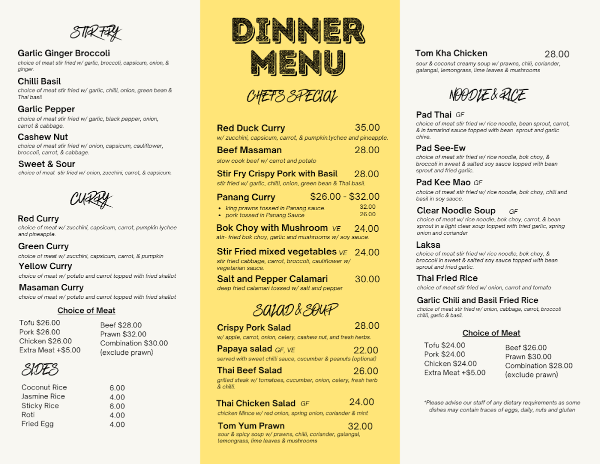 Menu, Q Eats