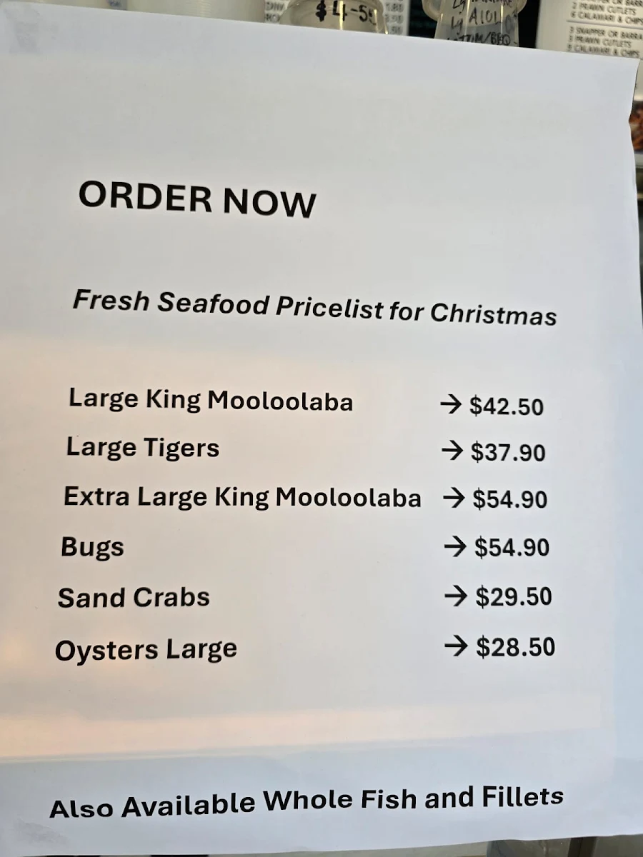 Menu, Food on King