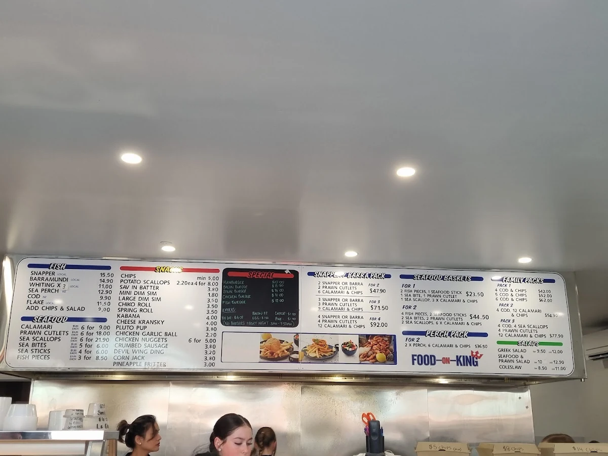 Menu, Food on King