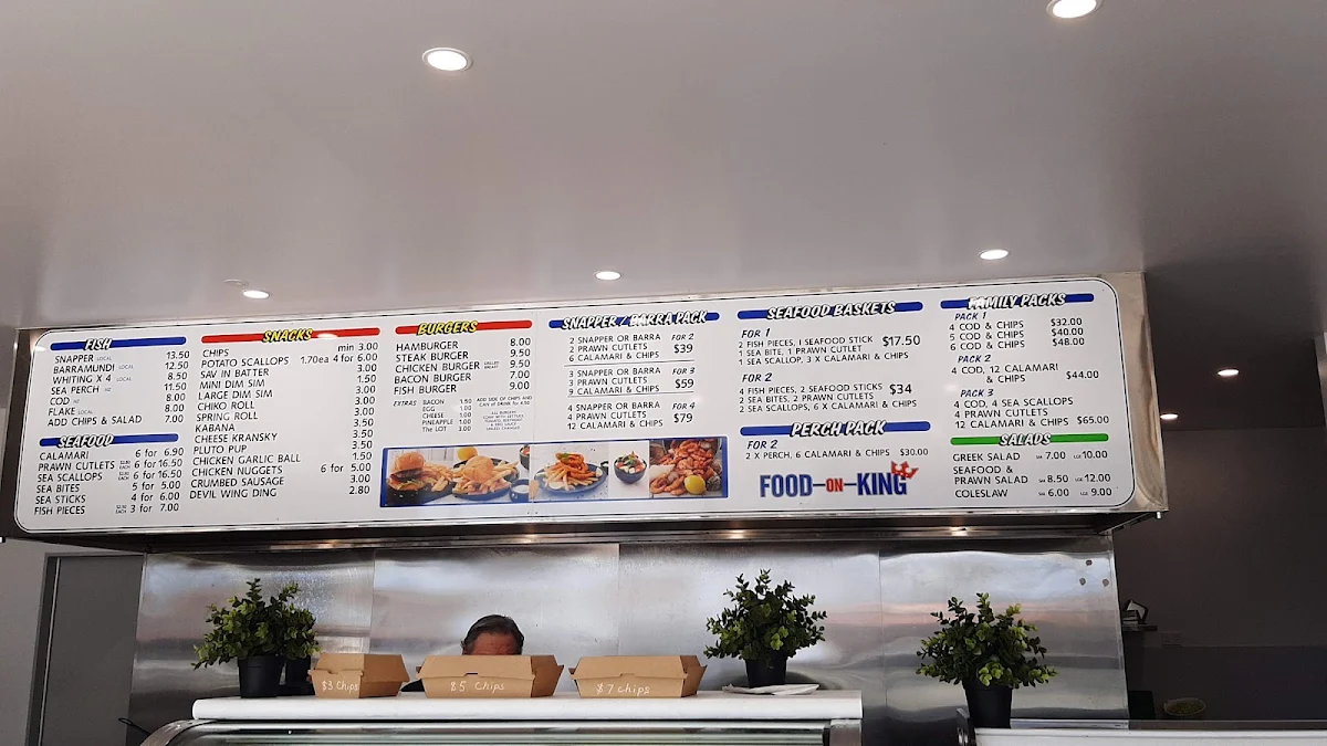 Menu, Food on King