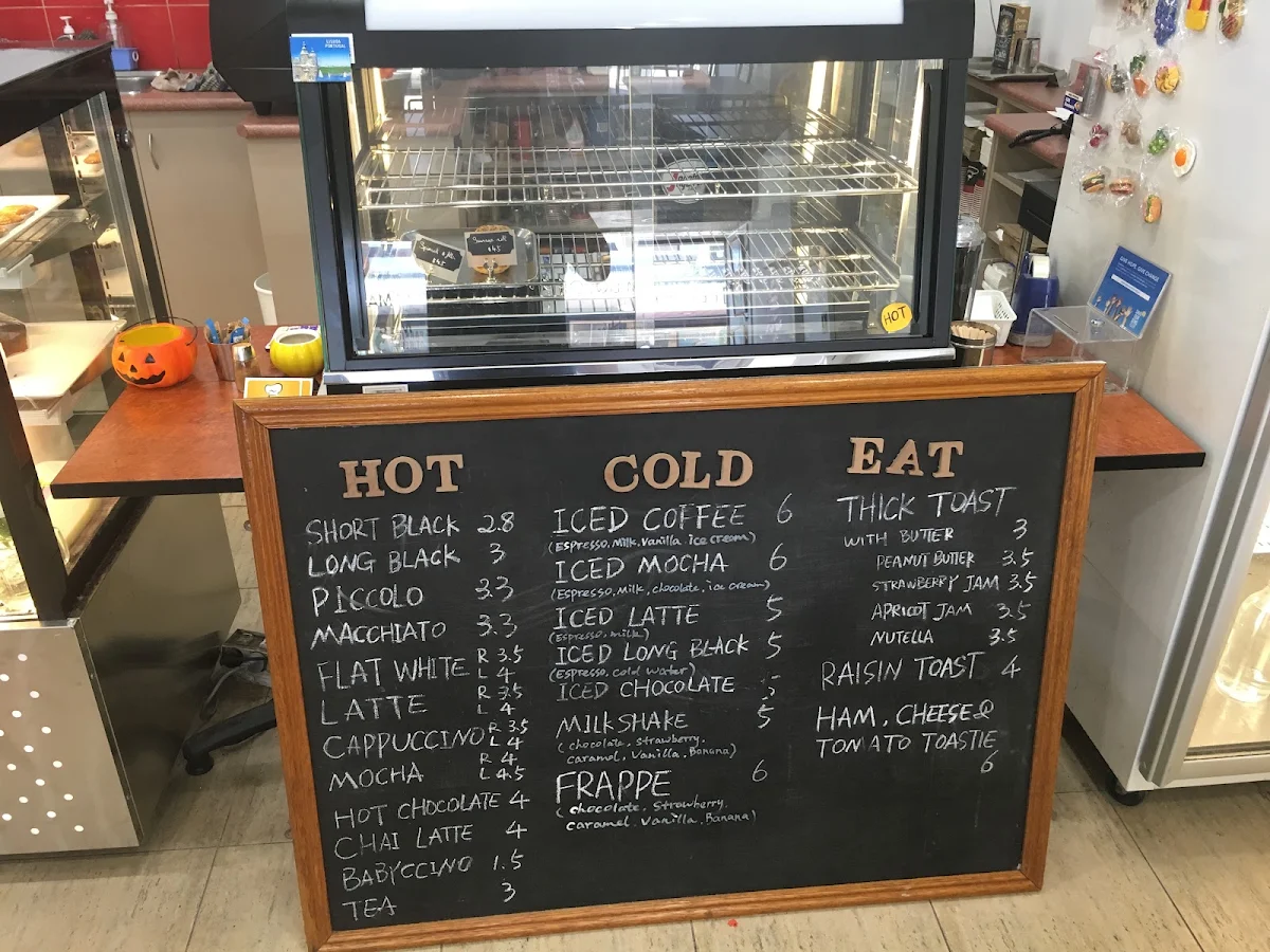 Menu, Honeymoon Cafe