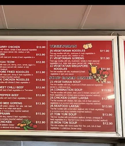 Menu, Humpty Doo Bellygood Noodle Bar