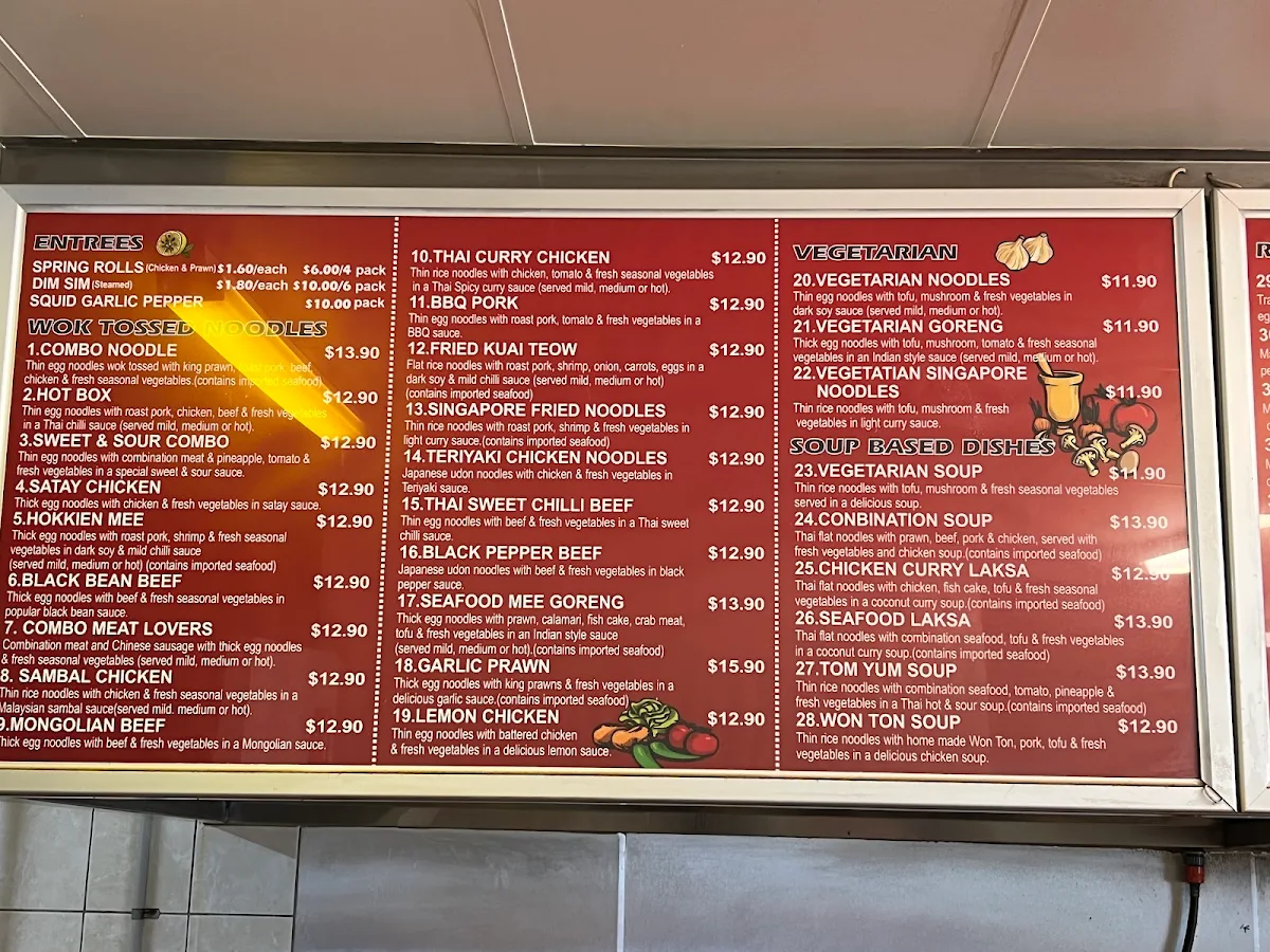 Menu, Humpty Doo Bellygood Noodle Bar