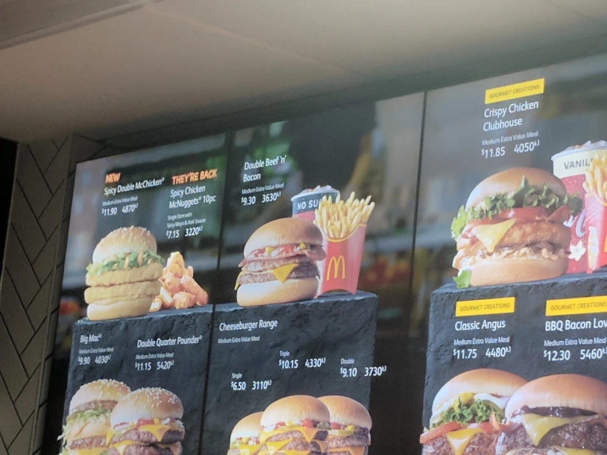 Menu, McDonald's Lilydale